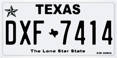 TX license plate DXF7414