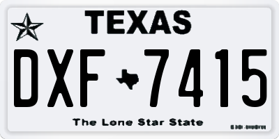 TX license plate DXF7415
