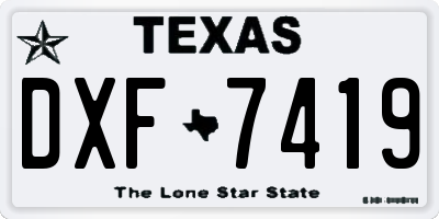 TX license plate DXF7419