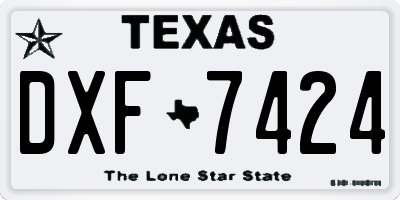 TX license plate DXF7424