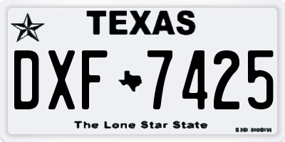 TX license plate DXF7425