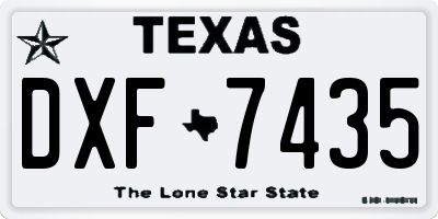 TX license plate DXF7435