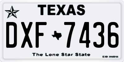 TX license plate DXF7436