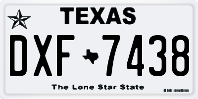 TX license plate DXF7438