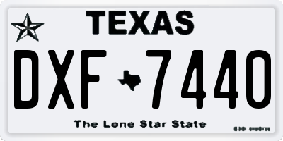 TX license plate DXF7440