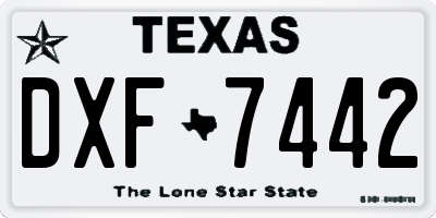 TX license plate DXF7442
