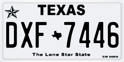 TX license plate DXF7446