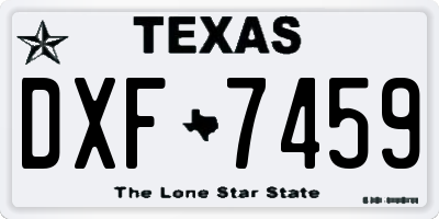 TX license plate DXF7459