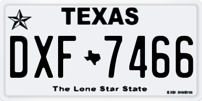 TX license plate DXF7466