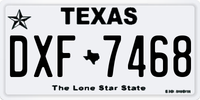 TX license plate DXF7468