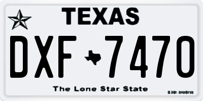 TX license plate DXF7470