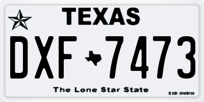 TX license plate DXF7473