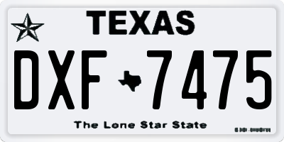 TX license plate DXF7475