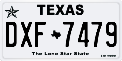 TX license plate DXF7479