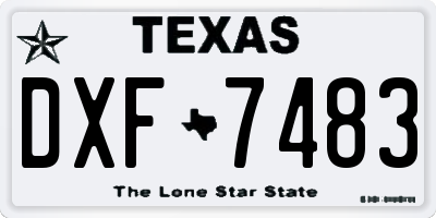 TX license plate DXF7483
