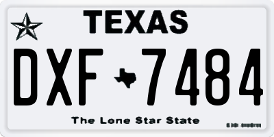 TX license plate DXF7484