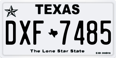 TX license plate DXF7485