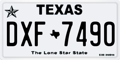 TX license plate DXF7490