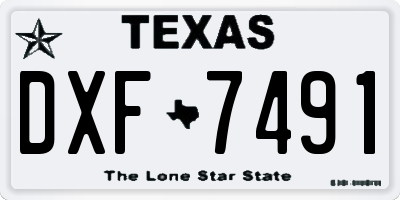 TX license plate DXF7491