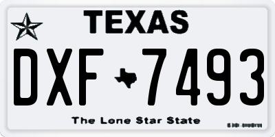 TX license plate DXF7493