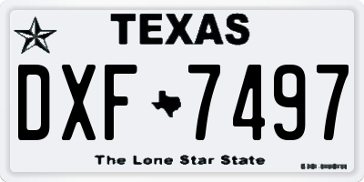 TX license plate DXF7497