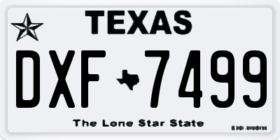 TX license plate DXF7499