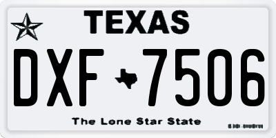 TX license plate DXF7506