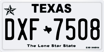 TX license plate DXF7508