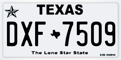 TX license plate DXF7509