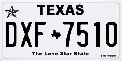 TX license plate DXF7510