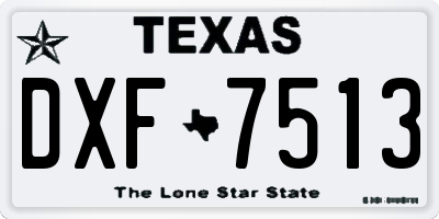 TX license plate DXF7513