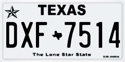 TX license plate DXF7514