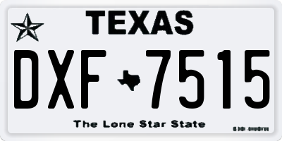 TX license plate DXF7515