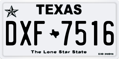 TX license plate DXF7516