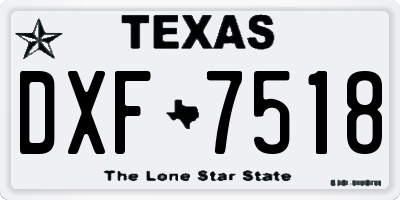 TX license plate DXF7518