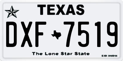 TX license plate DXF7519