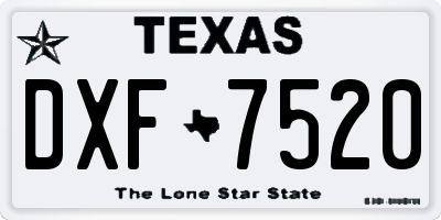 TX license plate DXF7520