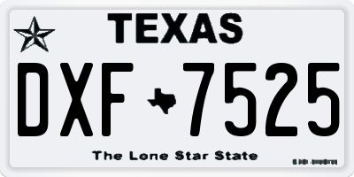 TX license plate DXF7525