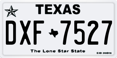 TX license plate DXF7527
