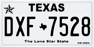 TX license plate DXF7528