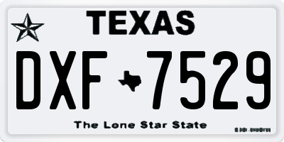 TX license plate DXF7529