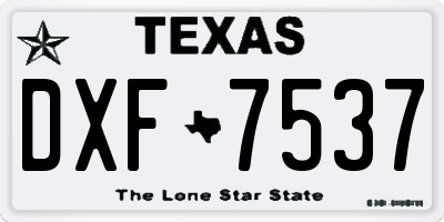 TX license plate DXF7537