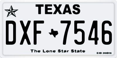 TX license plate DXF7546