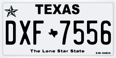 TX license plate DXF7556