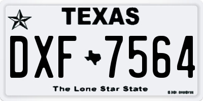 TX license plate DXF7564