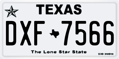 TX license plate DXF7566