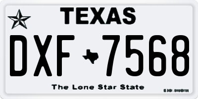 TX license plate DXF7568