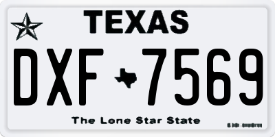 TX license plate DXF7569