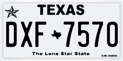 TX license plate DXF7570