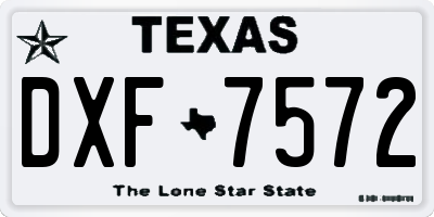 TX license plate DXF7572
